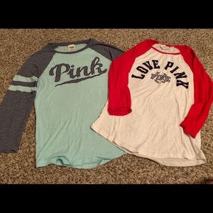 VS Pink baseball tees set